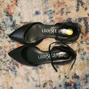 Calvin Klein flats with ankle strap size 9